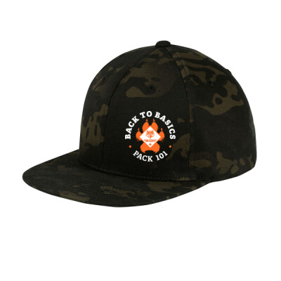 Camo Flat Bill Snapback - Left Front Printed paw logo Thumbnail