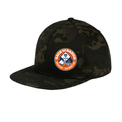 Camo Flat Bill Snapback - Left Front Printed patch logo Thumbnail