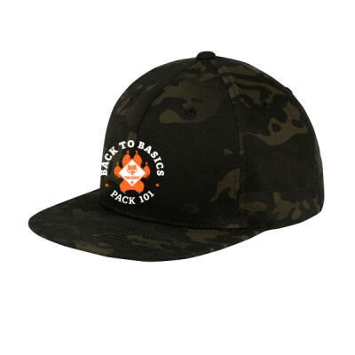 Camo Flat Bill Snapback - Centered Printed paw logo Thumbnail